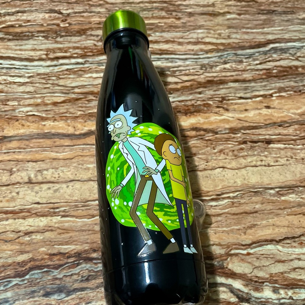 Rick and Morty Glow-in-the-Dark Stainless Steel Water Bottle